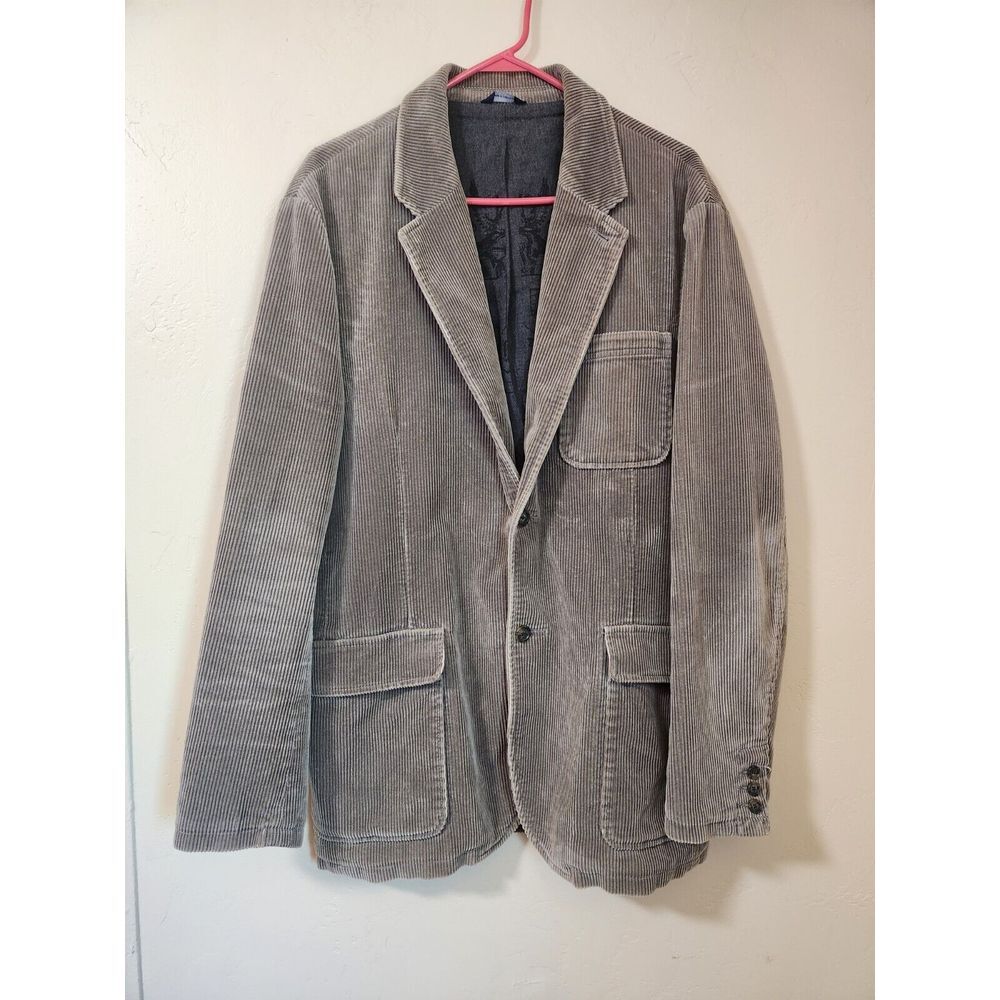 Gap‎ Mens Y2K Tan Corduroy 2 Button Sport Coat Blazer Size XL
